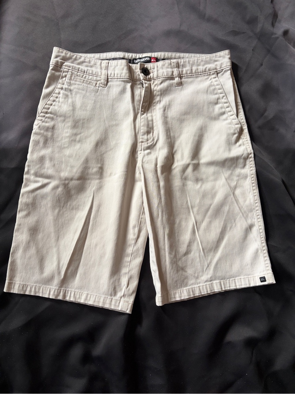 Quiksilver Men's Cream Flat-Front Chino Shorts